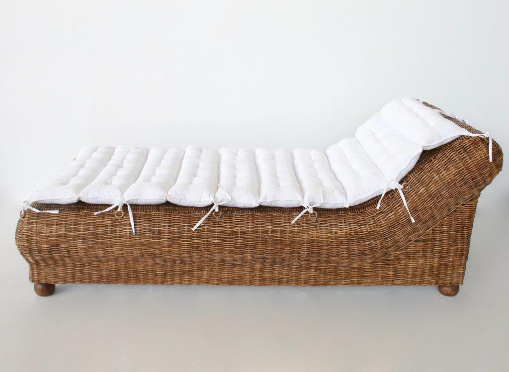 Brown Rattan Day Bed & Cushion